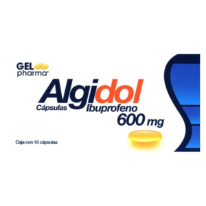 Algidol (ibuprofeno) capsula 600mg, caja 10 capsulas.