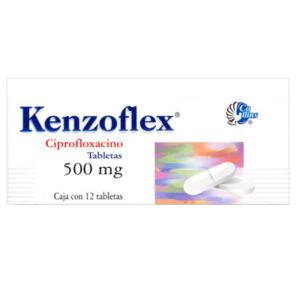 Kenzoflex (ciprofloxacino) tableta 500mg, caja 12 tabletas.