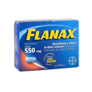 Flanax (naproxeno) tableta 550mg, caja 12 tabletas.