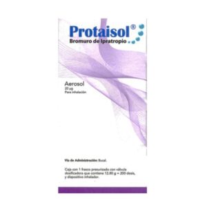 Protaisol (bromuro de ipratropio) aerosol inhalable 20mcg, frasco 12.80g.