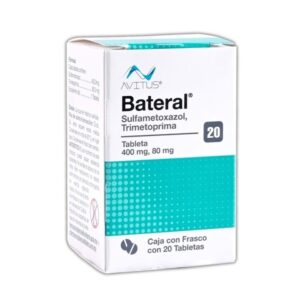 Bateral (sulfametoxazol/trimetoprim) tableta 400mg/80mg, caja 20 tabletas.