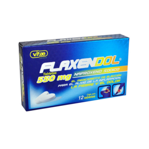 Flaxendol (naproxeno sodico) tableta 550mg, caja 12 tabletas.