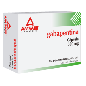 Gabapentina capsula 300mg, caja 15 capsulas.