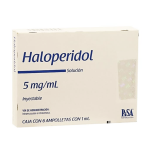 Haloperidol solucion inyectable 5mg, caja 6 ampolletas.