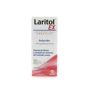 Laritol EX (loratadina/ambroxol) solucion 100mg/600mg, frasco 120ml.