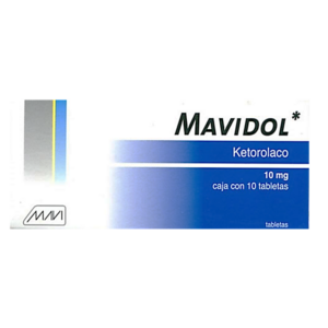 Mavidol (ketorolaco) tableta 10mg, caja 10 tabletas.