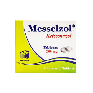 Messelzol (ketoconazol) tableta 200mg, caja 10 tabletas.