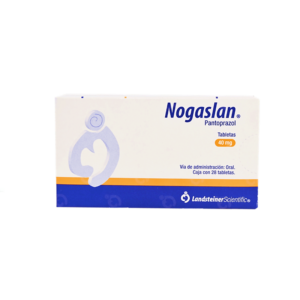 Nogalsan (pantoprazol) tableta 40mg, caja 28 tabletas.