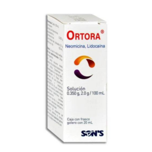Ortora (neomicina/lidocaina) solucion oftalmica 0.350g/2g, frasco 100ml.