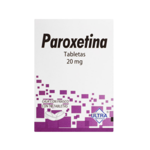 Paroxetina tableta 20mg, caja 10 tabletas.