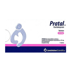 Pratal(Escitalopram) 10mg, caja con 28 tabletas