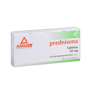 Prednisona tableta 50mg, caja 20 tabletas.