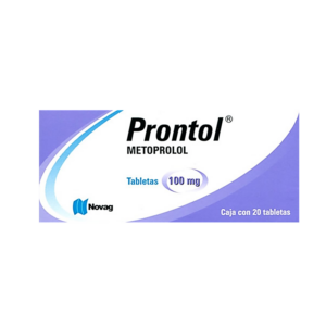 Prontol (metoprolol) tableta 100mg, caja 20 tabletas.