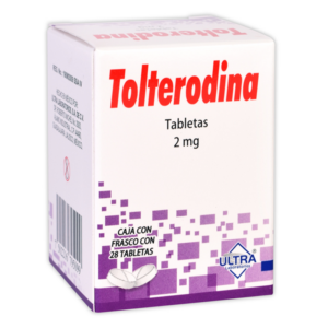 Tolterodina tableta 2mg, frasco 28 tabletas.