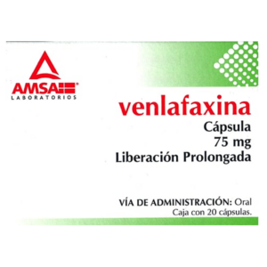 Venlafaxina c?psula 75mg, caja 20 c?psulas.