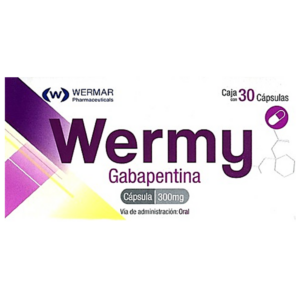 Wermy (gabapentina) capsula 300mg, caja 30 capsulas.