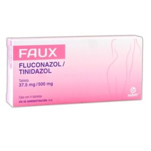 Faux (fluconazol/tinidazol) tableta 37.5mg/500mg, caja 4 tabletas.