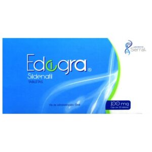 Edegra (sildenafil) tableta 100mg, caja 20 tabletas.