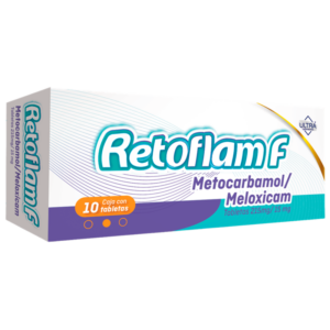 RetoflamF (metocarbamol/meloxicam) tableta 215mg/15mg, caja 10 tabletas.