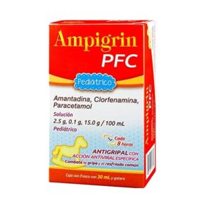Ampigrin PFC jarabe infantil (amantadina/clorfenamina/paracetamol) frasco 60ml.