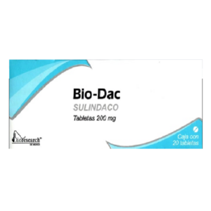 BioDac (sulindaco) tableta 200mg, caja 20 tabletas.
