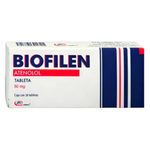 Biofilen (atenolol) tableta 50mg, caja 28 tabletas.