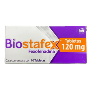 Biostafex (fexofenadina) tableta 120mg, caja 10 tabletas.