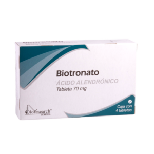 Biotronato (acido alendronico) tableta 70mg, caja 4 tabletas.