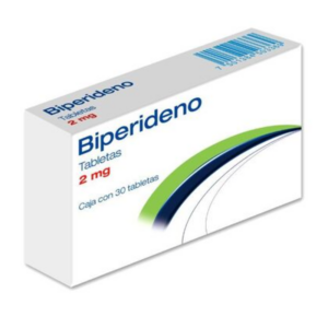 Biperideno tableta 2mg, caja 30 tabletas.