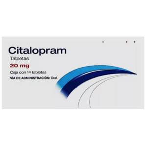 Citalopram tableta 20mg, caja 14 tabletas.