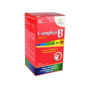 Complejo B, frasco 30 tabletas.