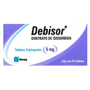 Debisor (dinitrato de isosorbide) tableta 5mg, caja 20 tabletas.