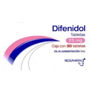 Difenidol tableta 25mg, caja 30 tabletas.