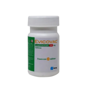 Evicovac (levetiracetam) tableta 500mg, frasco 60 tabletas.