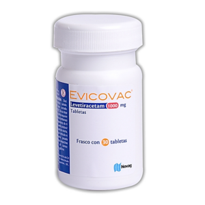 Evicovac (levetiracetam) tableta 1000mg, frasco 30 tabletas.
