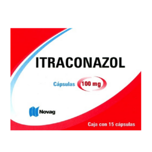 Itraconazol capsula 100mg, caja 15 capsulas.