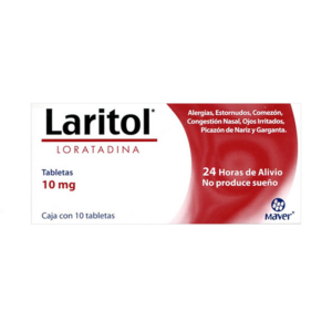 Laritol (loratadina) tableta 10mg, caja 10 tabletas.
