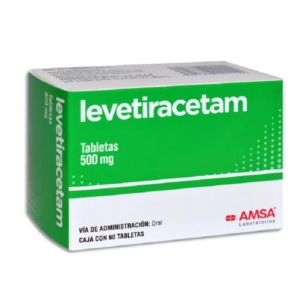 Levetiracetam tableta 500mg, caja 60 tabletas.