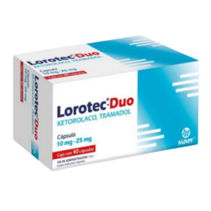 Lorotec Duo (ketorolaco/tramadol) capsula 10mg/25mg, caja 40 capsulas.
