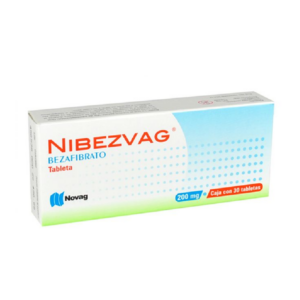 Nibezvag (bezafibrato) tableta 200mg, caja 30 tabletas.