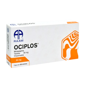 Ociplos (mirtazapina) tableta 30mg, caja 30 tabletas.