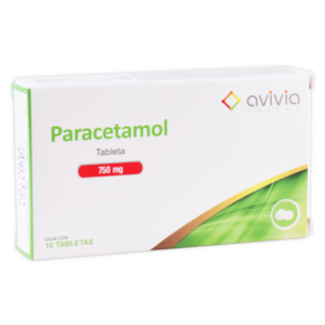 Paracetamol tableta 750mg, caja 10 tabletas.