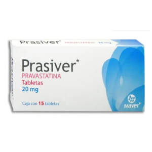 Prasiver (pravastatina) tableta 20mg, caja 15 tabletas.