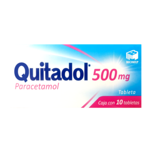 Quitadol (paracetamol) tableta 500mg, caja 10 tabletas.