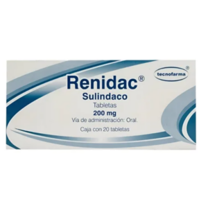 Renidac (sulindaco) tableta 200mg, caja 20 tabletas.