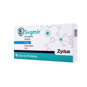 Segmir (mirtazapina) tableta 30mg, caja 10 tabletas.