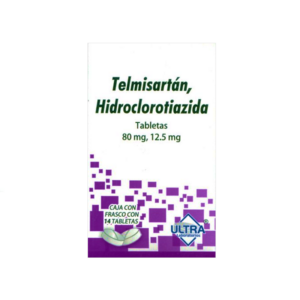 Telmisartan/hidroclorotiazida tableta 80mg/12.5mg, frasco 14 tabletas.