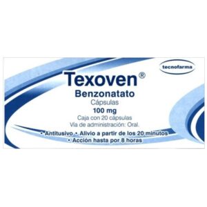 Texoven (benzonatato) c?psula 100mg, caja 20 c?psulas.