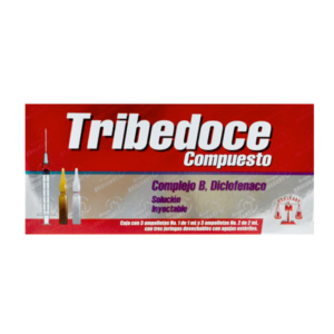 Tribedoce compuesto (diclofenaco/complejoB) solucion inyectable, caja 3 ampolletas.