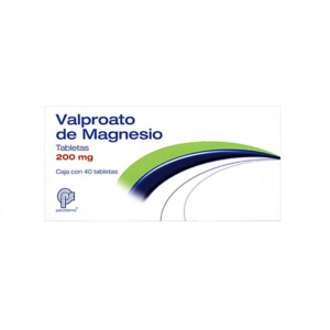 Valproato de magnesio tableta 200mg, caja 40 tabletas.